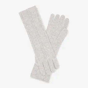 Circle Cable Gloves - Cashmere :: Heather Gray