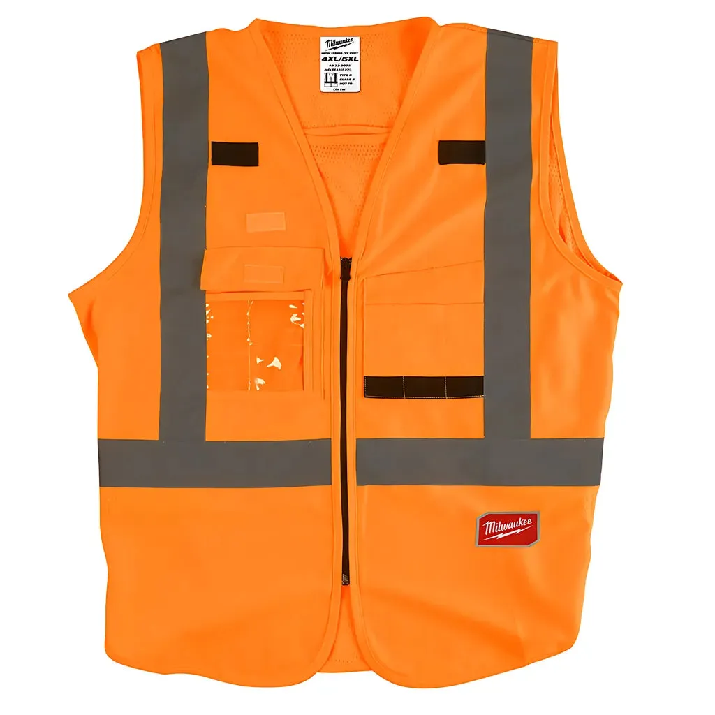 Class 2 High Visibility Orange Safety Vest - 4XL/5XL (CSA)