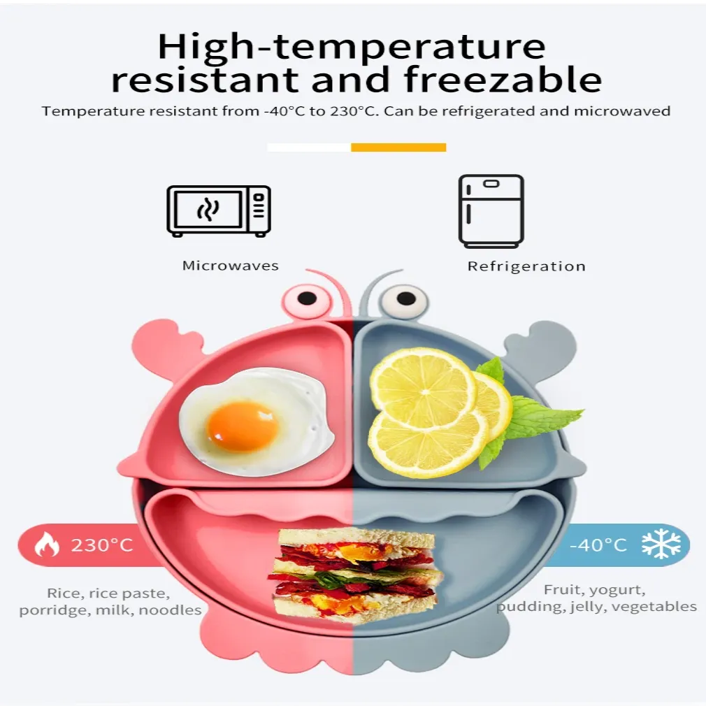 Crayfish Silicone Feeding Set – Fun, Safe, Anti-Slip Essentials for Baby Mealtime