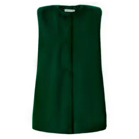 Cuddle Faux Fur Gilet in Petrol Green