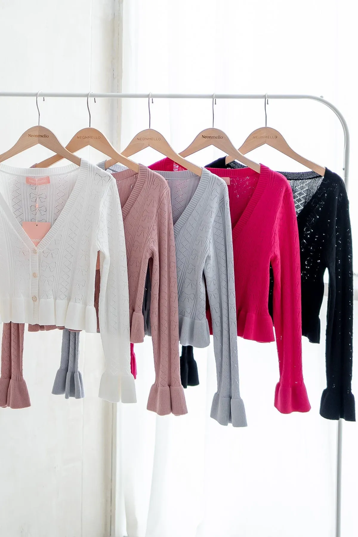 DANNI FLAIR CARDIGAN IN BLUSH PINK