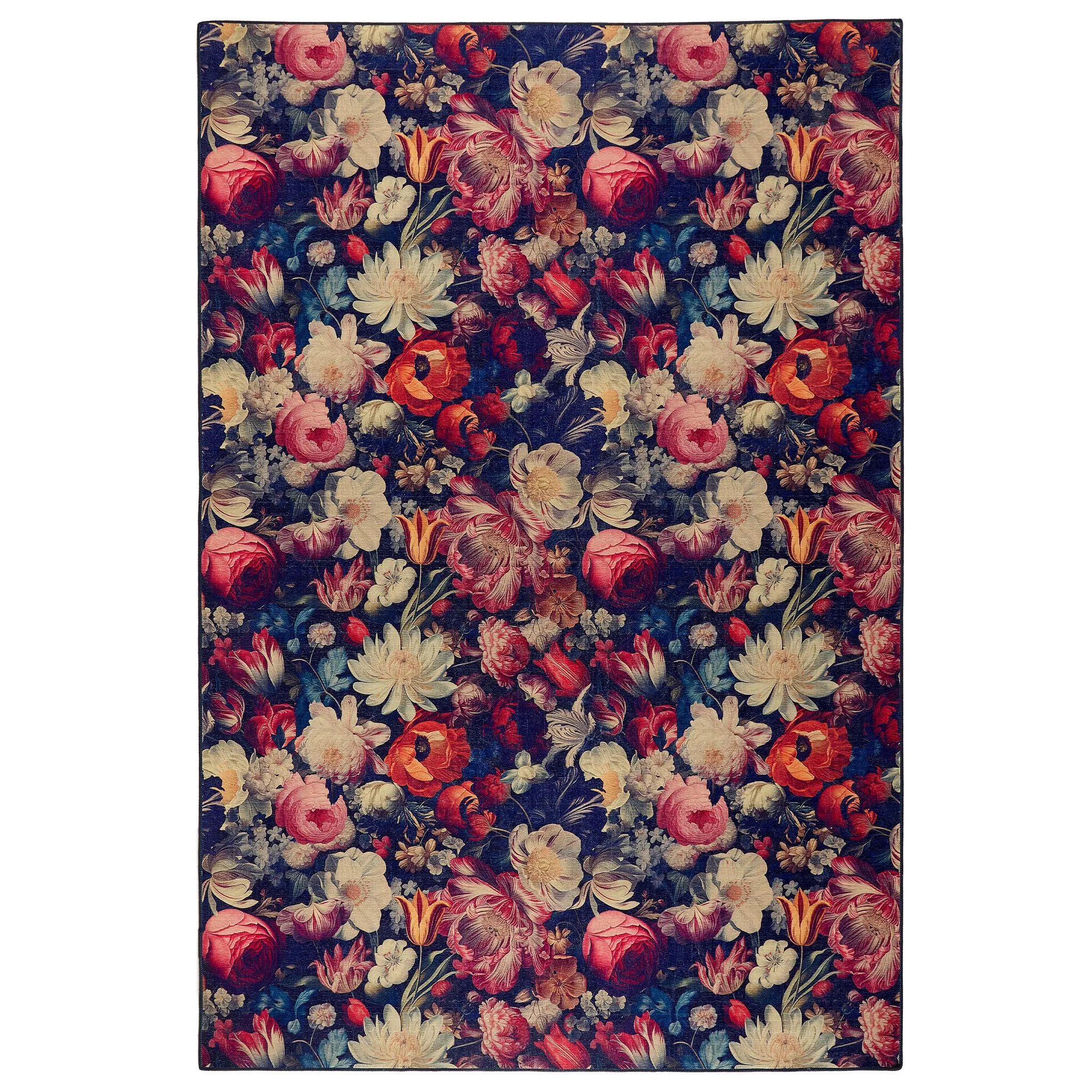 Dark Florals Eco-Washable Rug