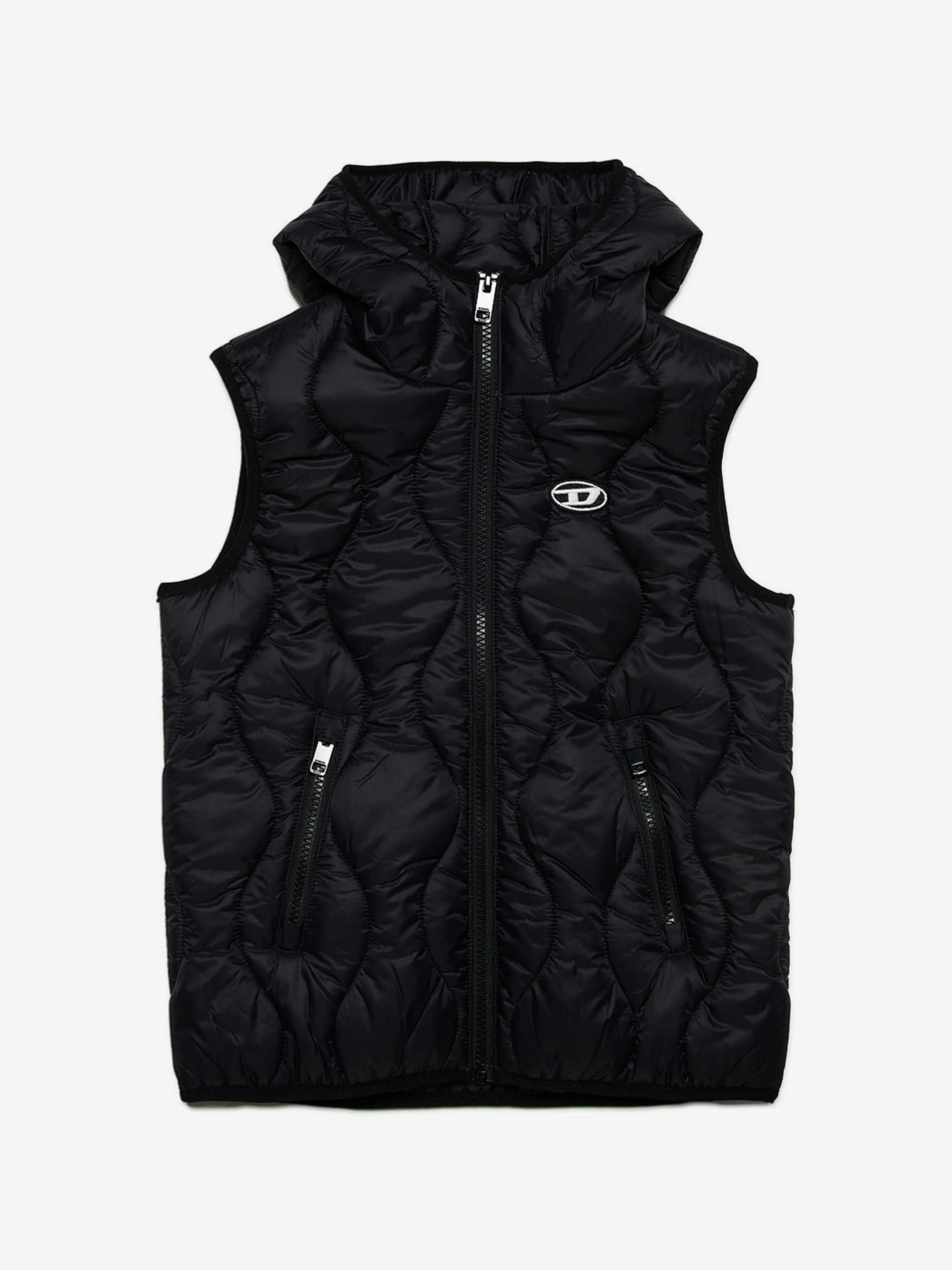 Diesel Kids Quilted Gilet in Black