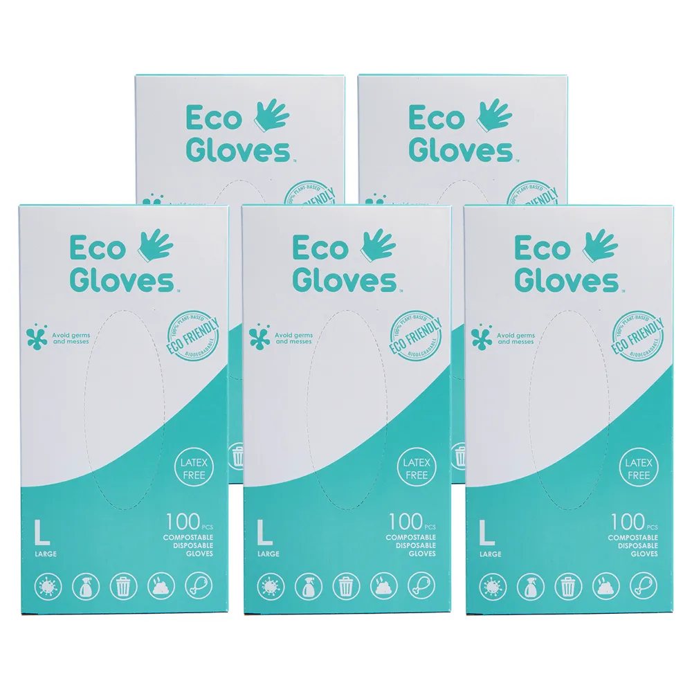 Disposable Eco-Friendly Compostable Gloves - 5 Pack