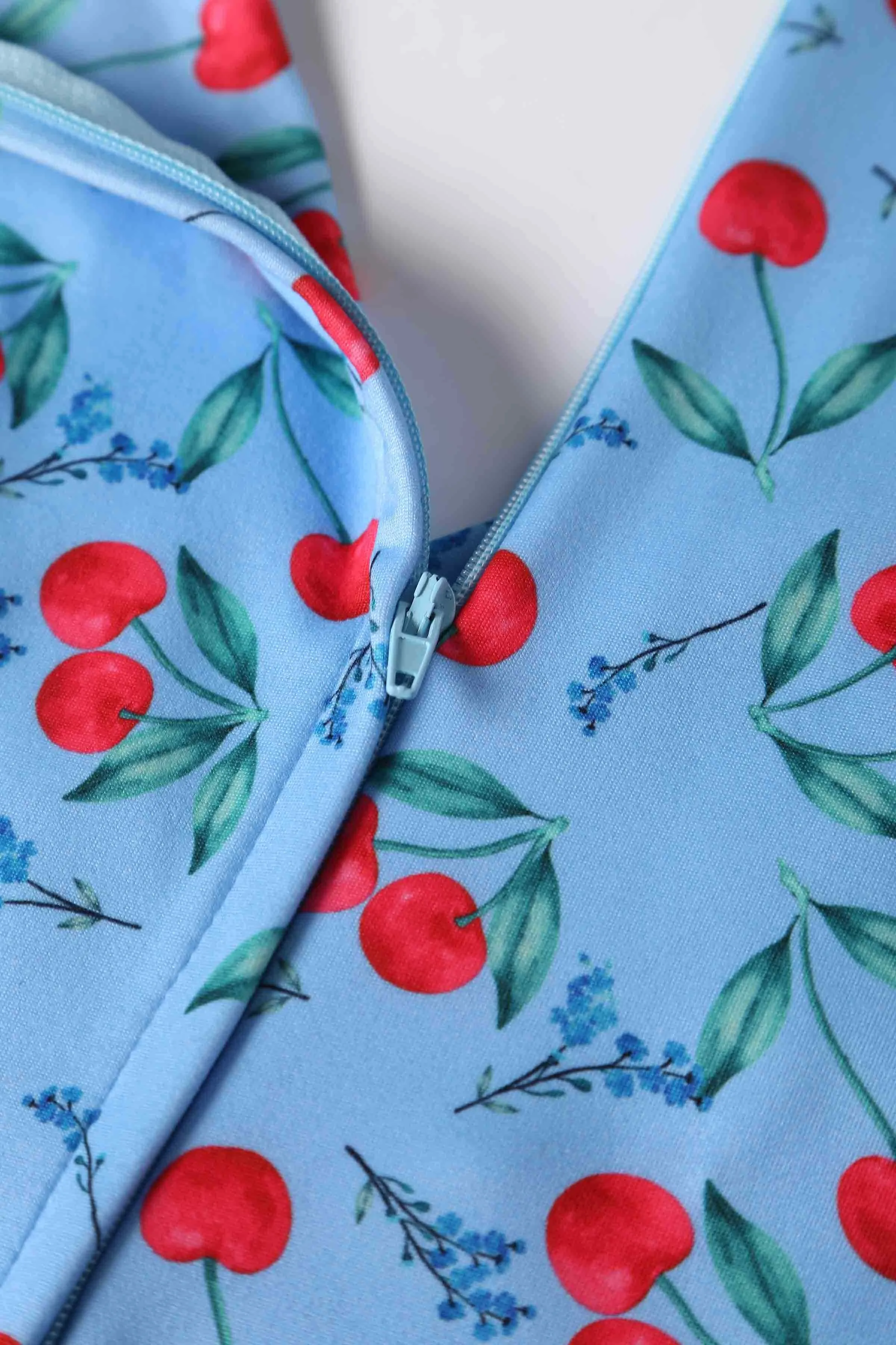 Donna Blue Cherry Summer Tea Dress