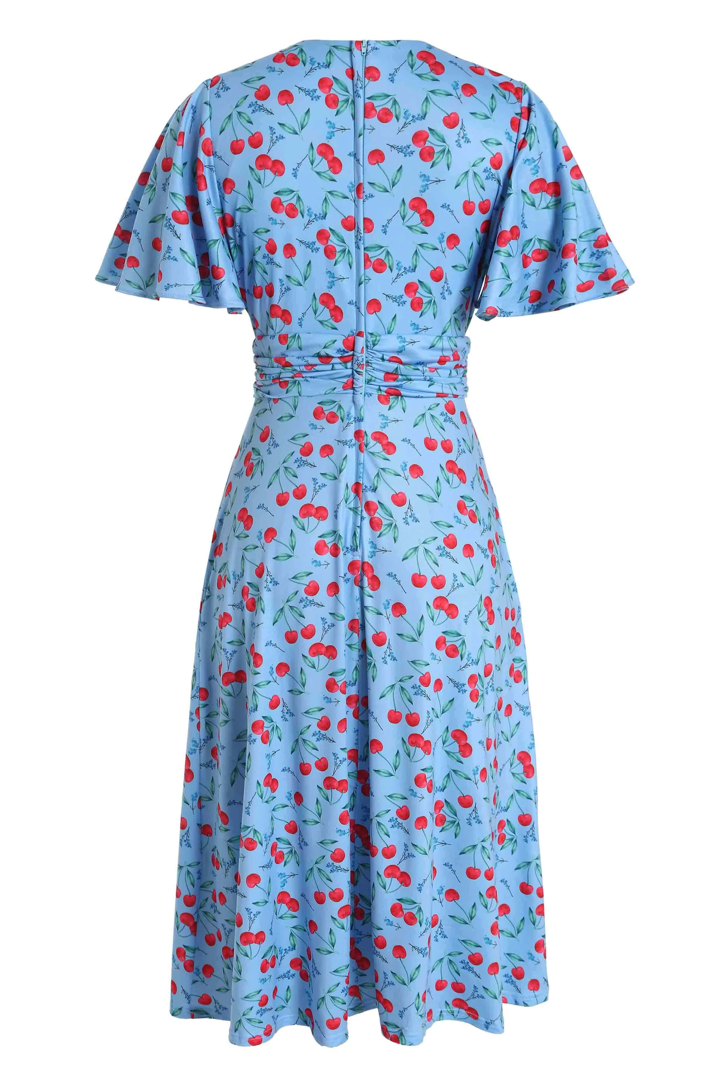 Donna Blue Cherry Summer Tea Dress