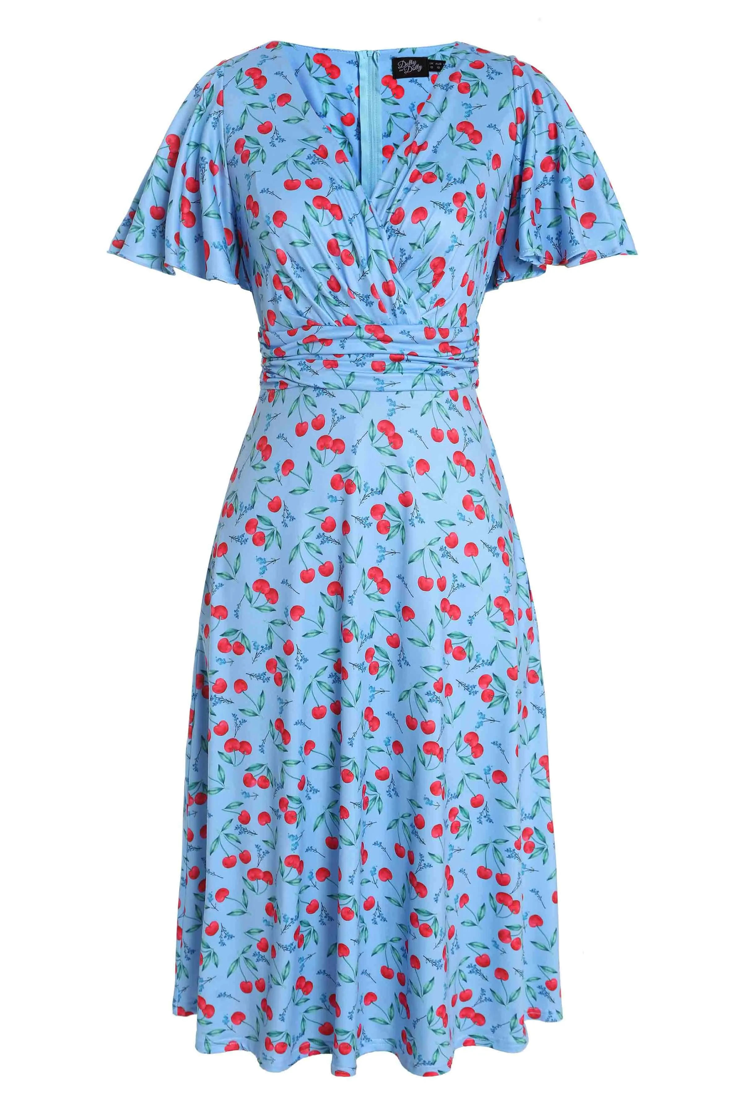 Donna Blue Cherry Summer Tea Dress