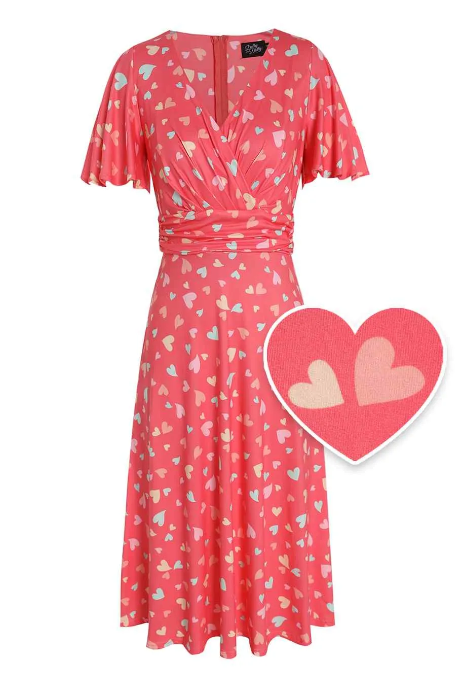 Donna Coral Heart Casual Dress