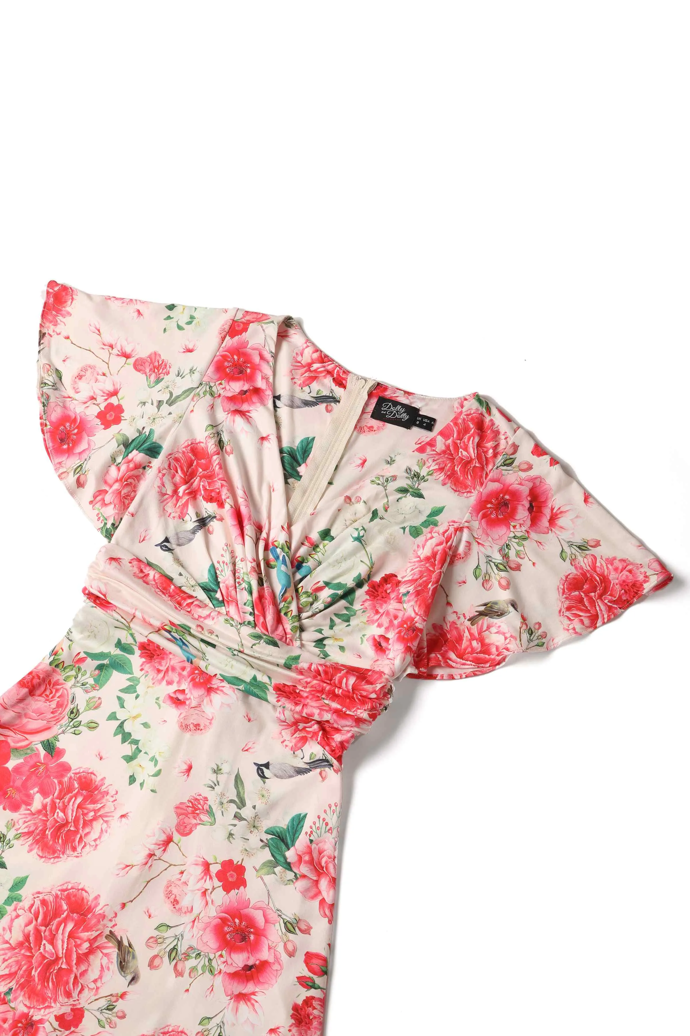 Donna Crossover Bust Pink Floral Dress