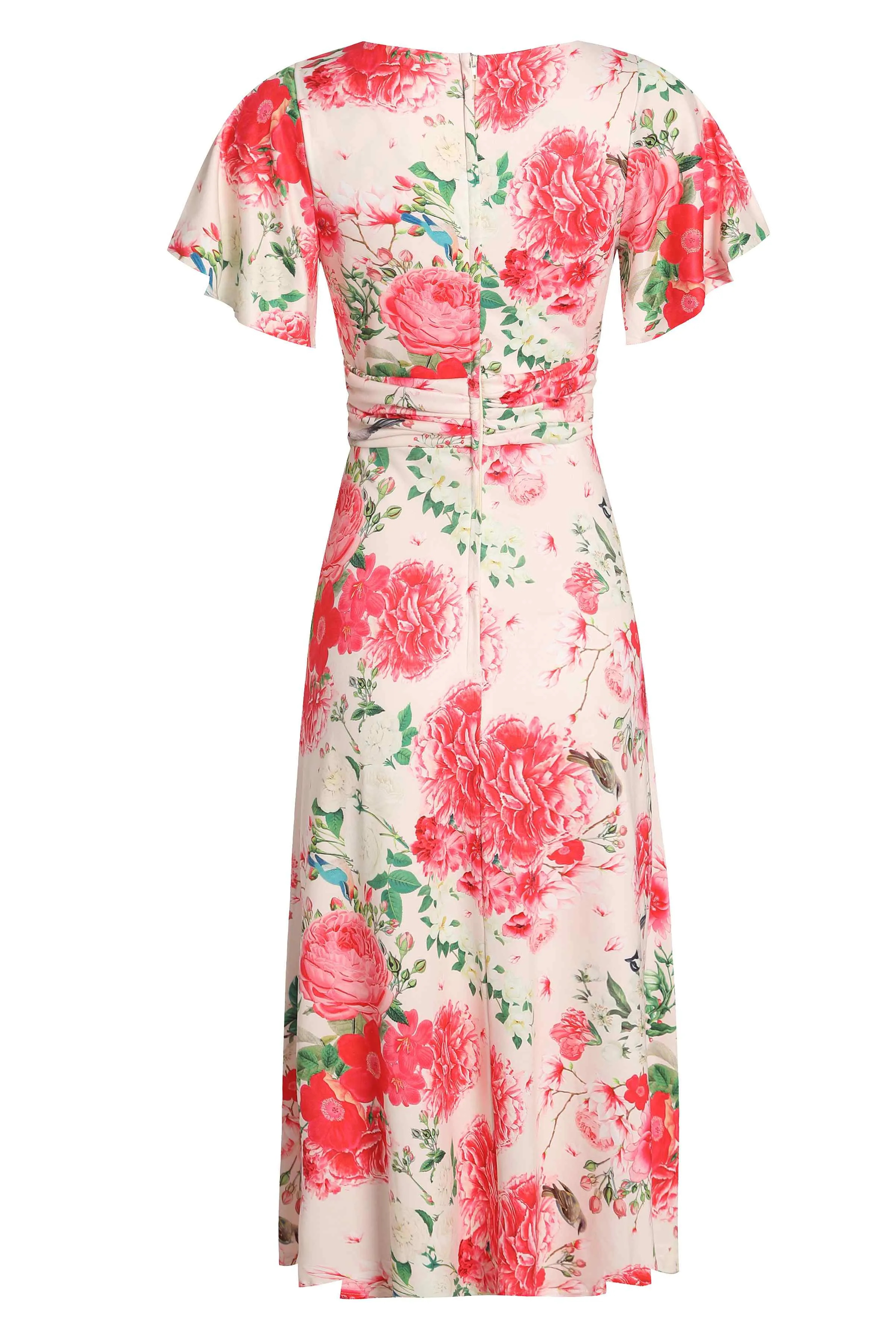 Donna Crossover Bust Pink Floral Dress