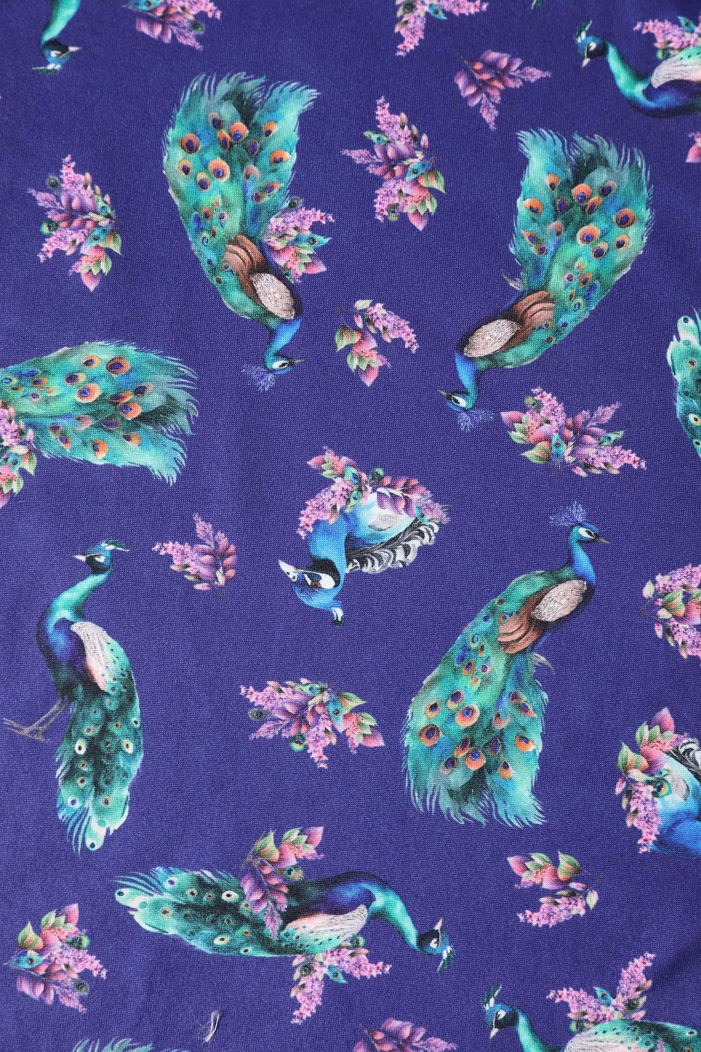 Donna Crossover Bust Purple Peacock Dress