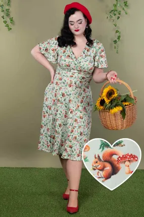 Donna Green Squirrel Woodland Tea Dress