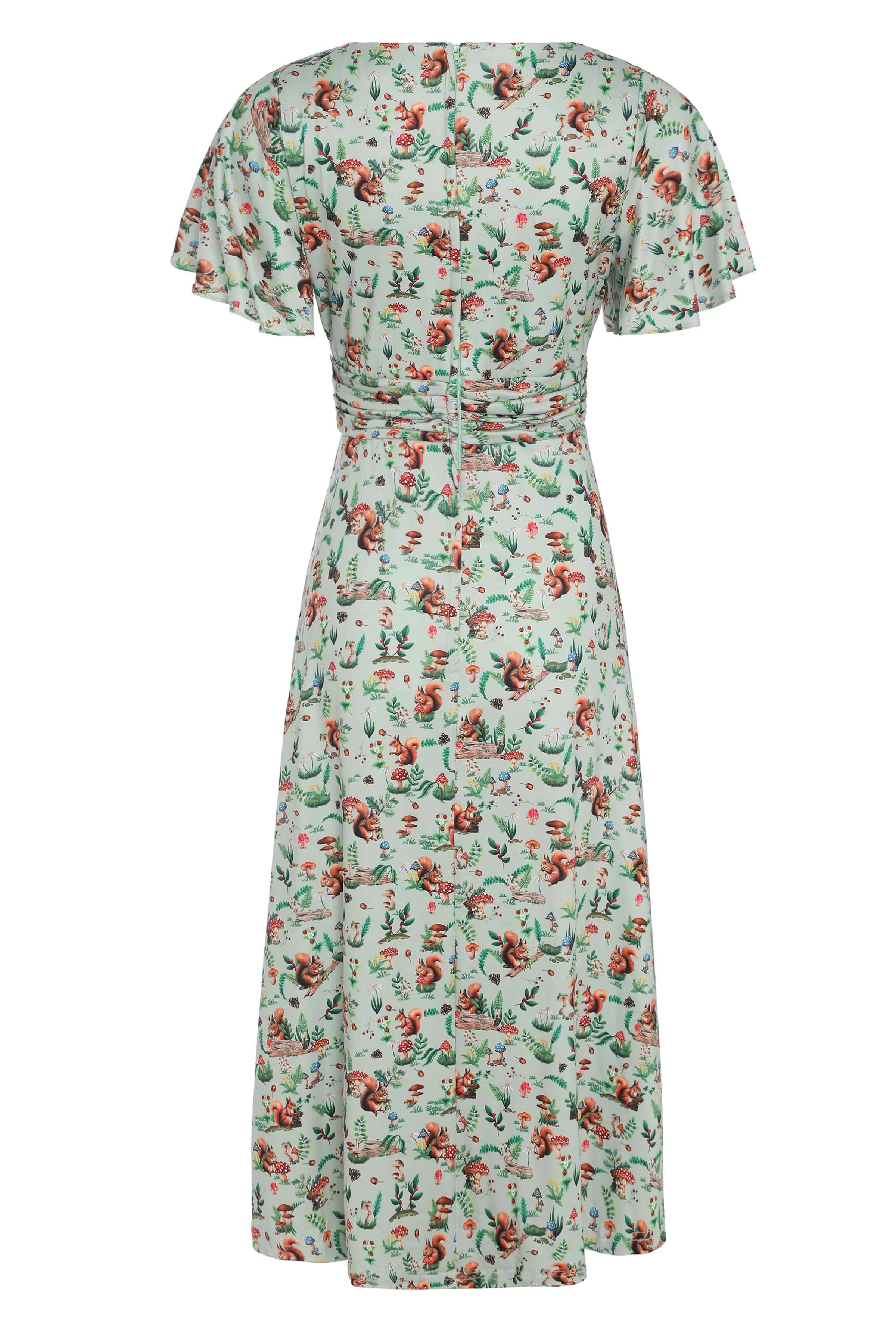 Donna Green Squirrel Woodland Tea Dress