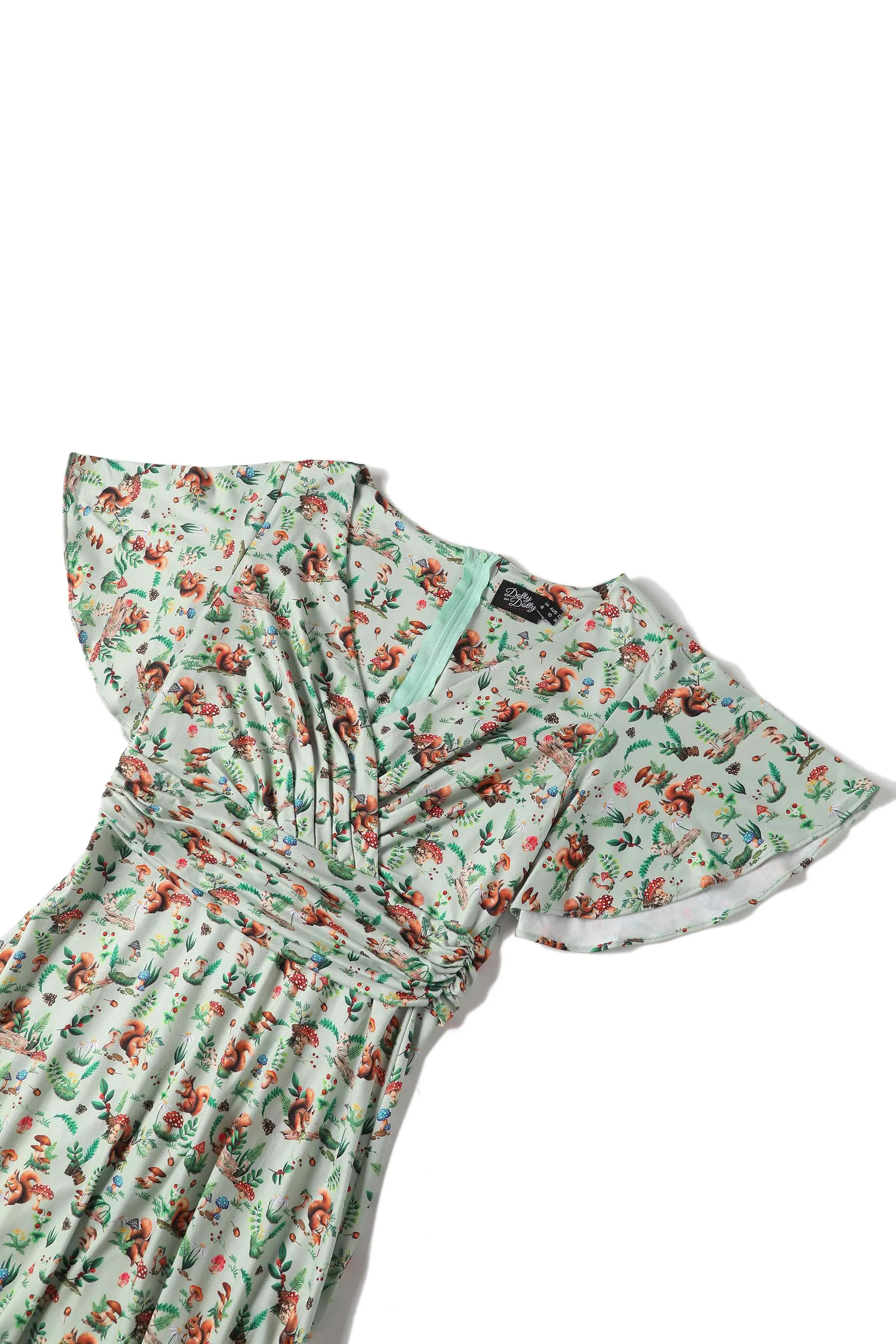 Donna Green Squirrel Woodland Tea Dress