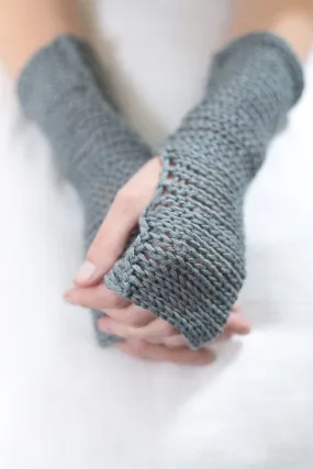 Dusty Blue Fingerless Soy Gloves