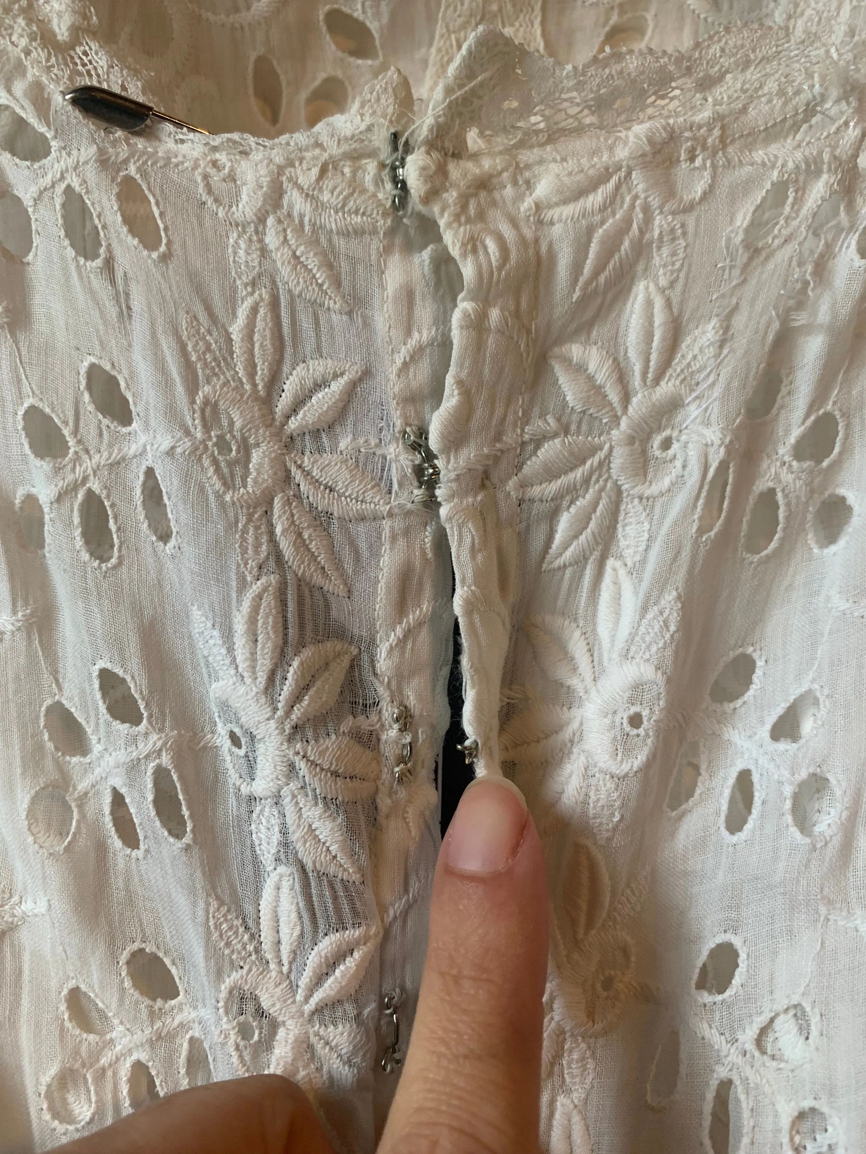 Edwardian Cotton & Lace Lawn Dress (XS)