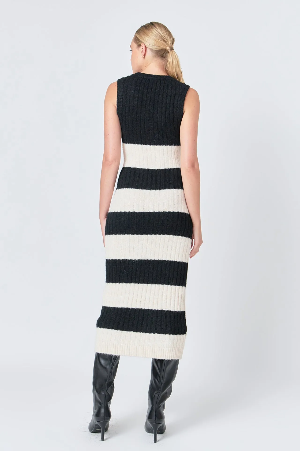 Endless Rose - Striped Knit Midi Dress