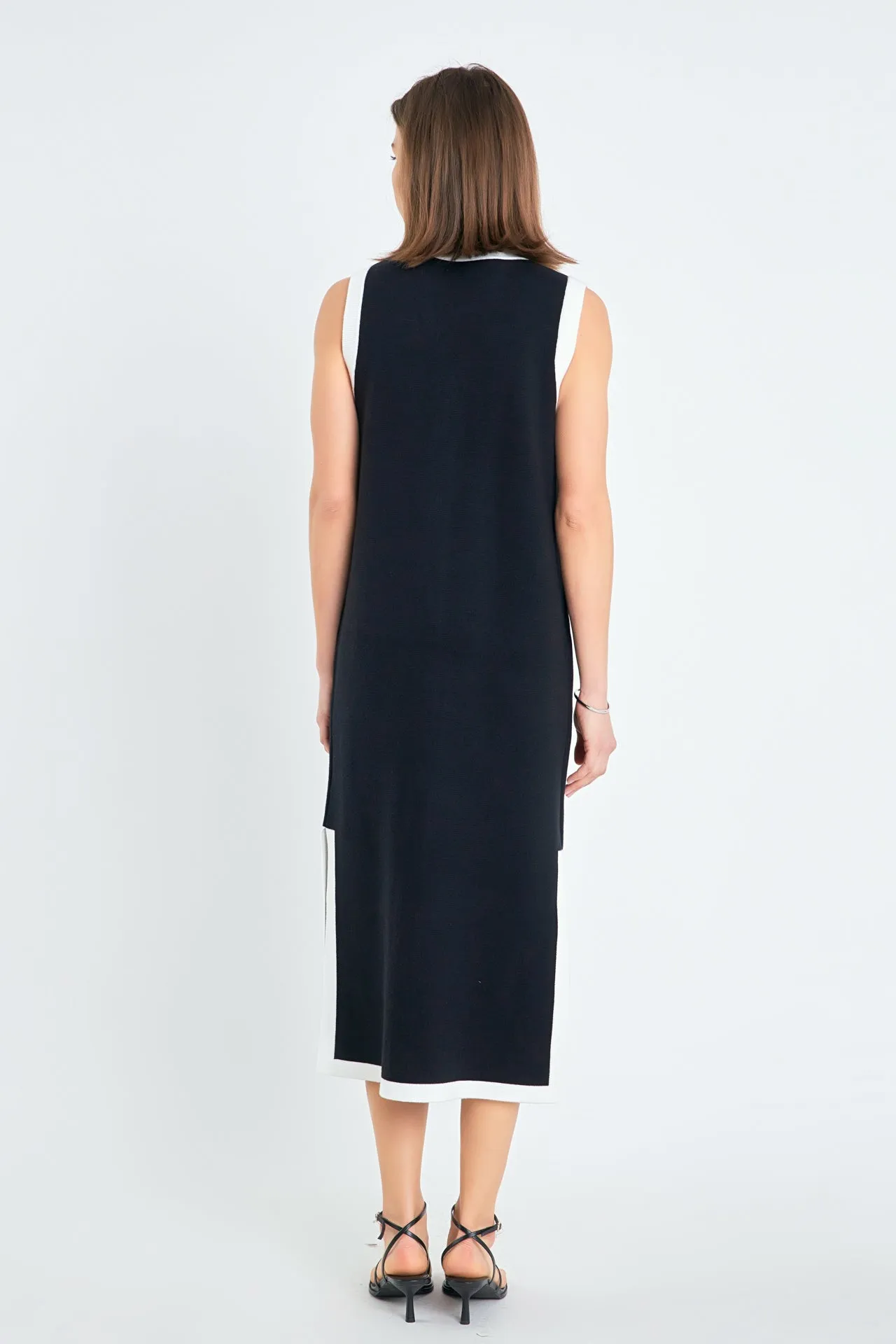 English Factory - Knit Midi Dress With Ribbon Tie