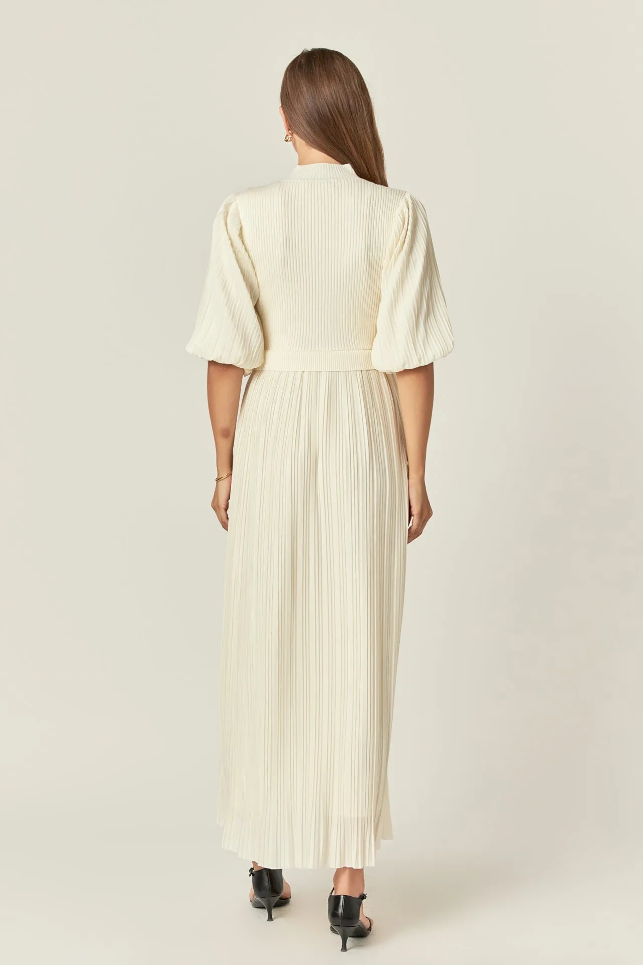 English Factory - Pleated Mix Media Maxi Dress