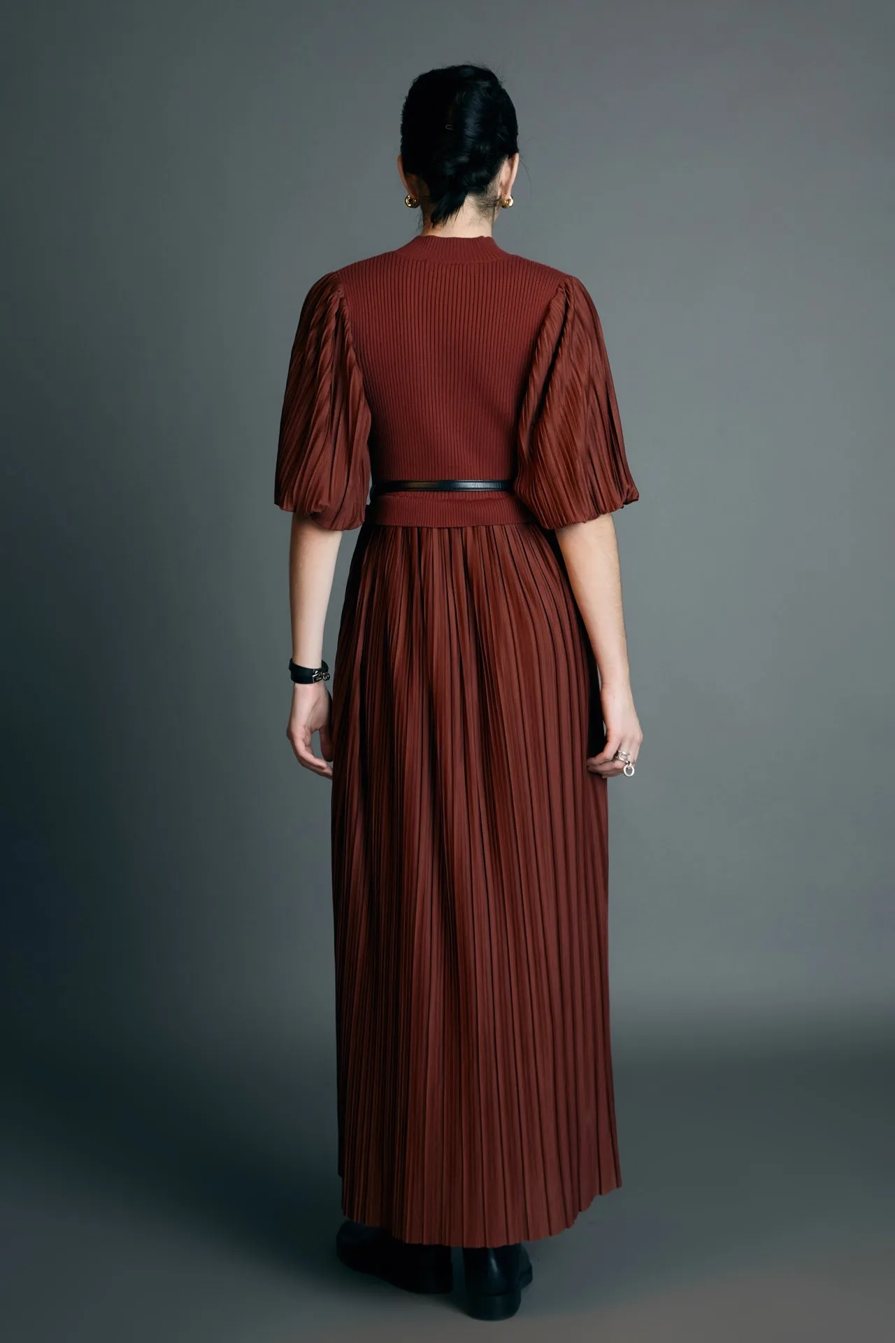 English Factory - Pleated Mix Media Maxi Dress