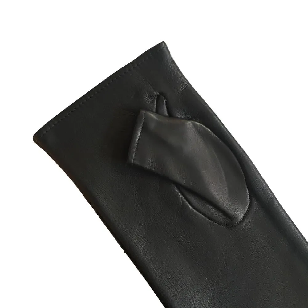 Fergie 16BT - Women's Silk Lined Fingerless Leather Gloves