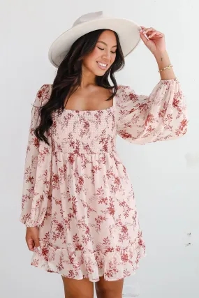 FINAL SALE - Authentic Glamour Blush Floral Mini Dress