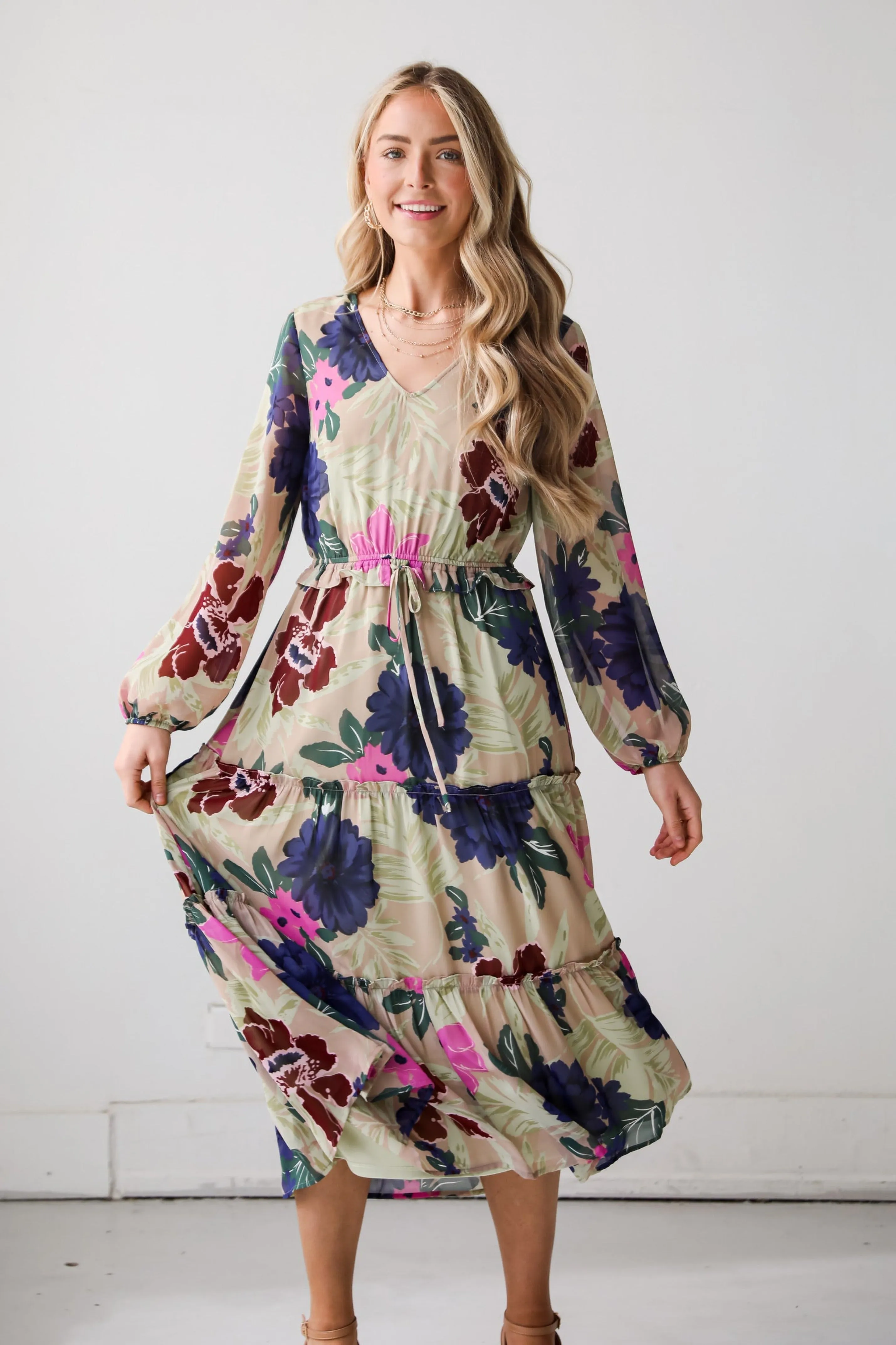 FINAL SALE - Blossoming Attitude Midi Dress