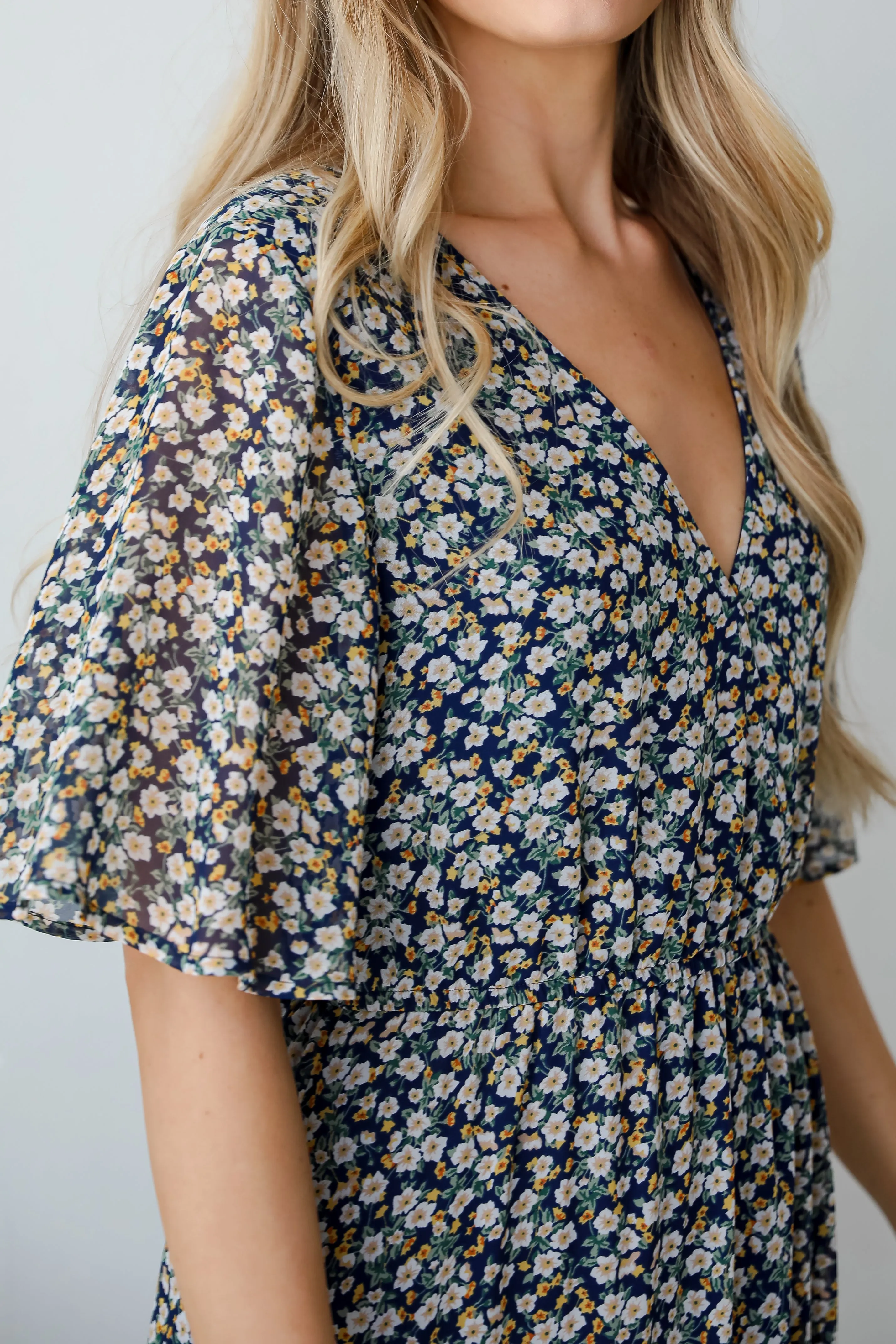 FINAL SALE - Deeply Darling Navy Floral Maxi Dress