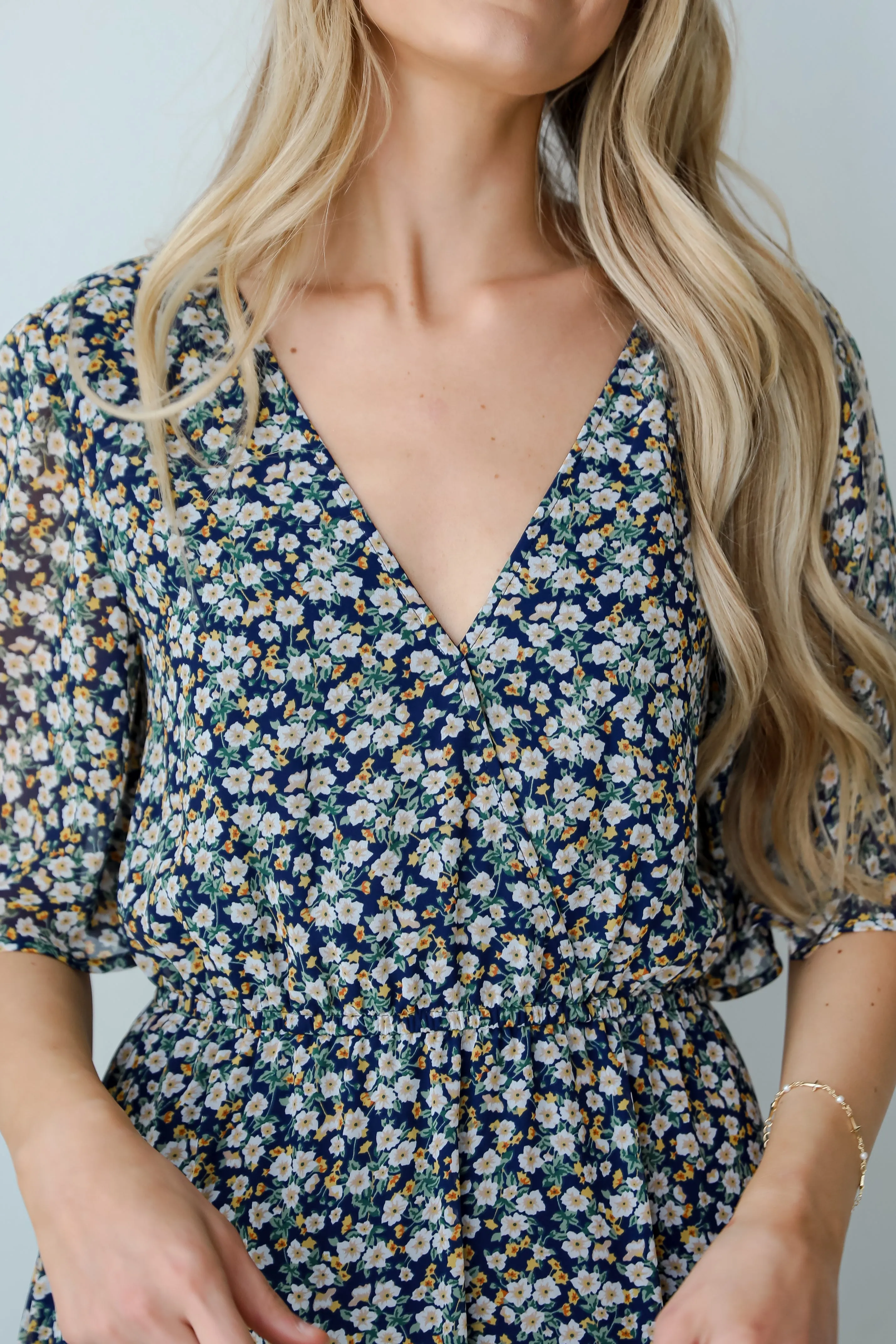 FINAL SALE - Deeply Darling Navy Floral Maxi Dress