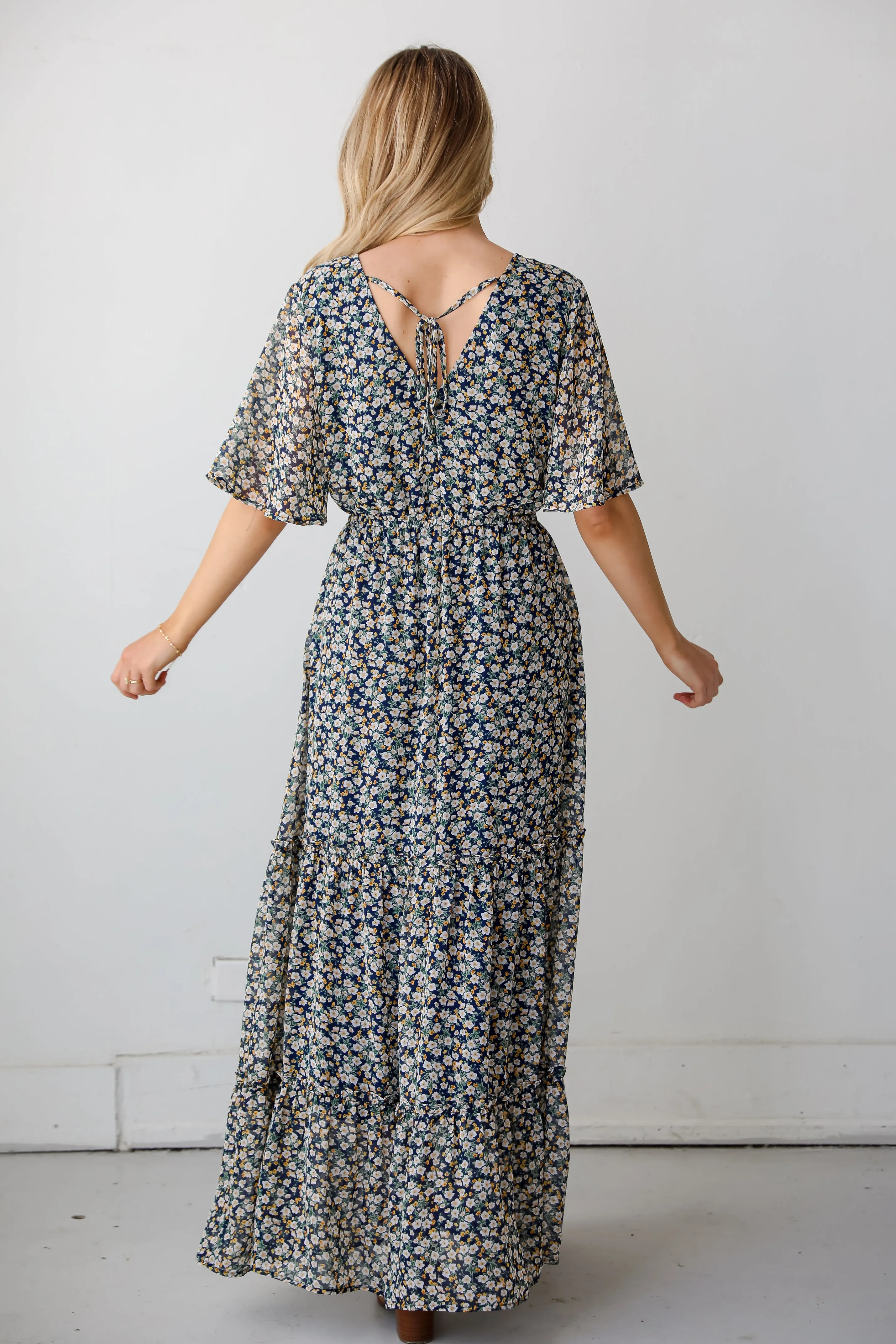 FINAL SALE - Deeply Darling Navy Floral Maxi Dress