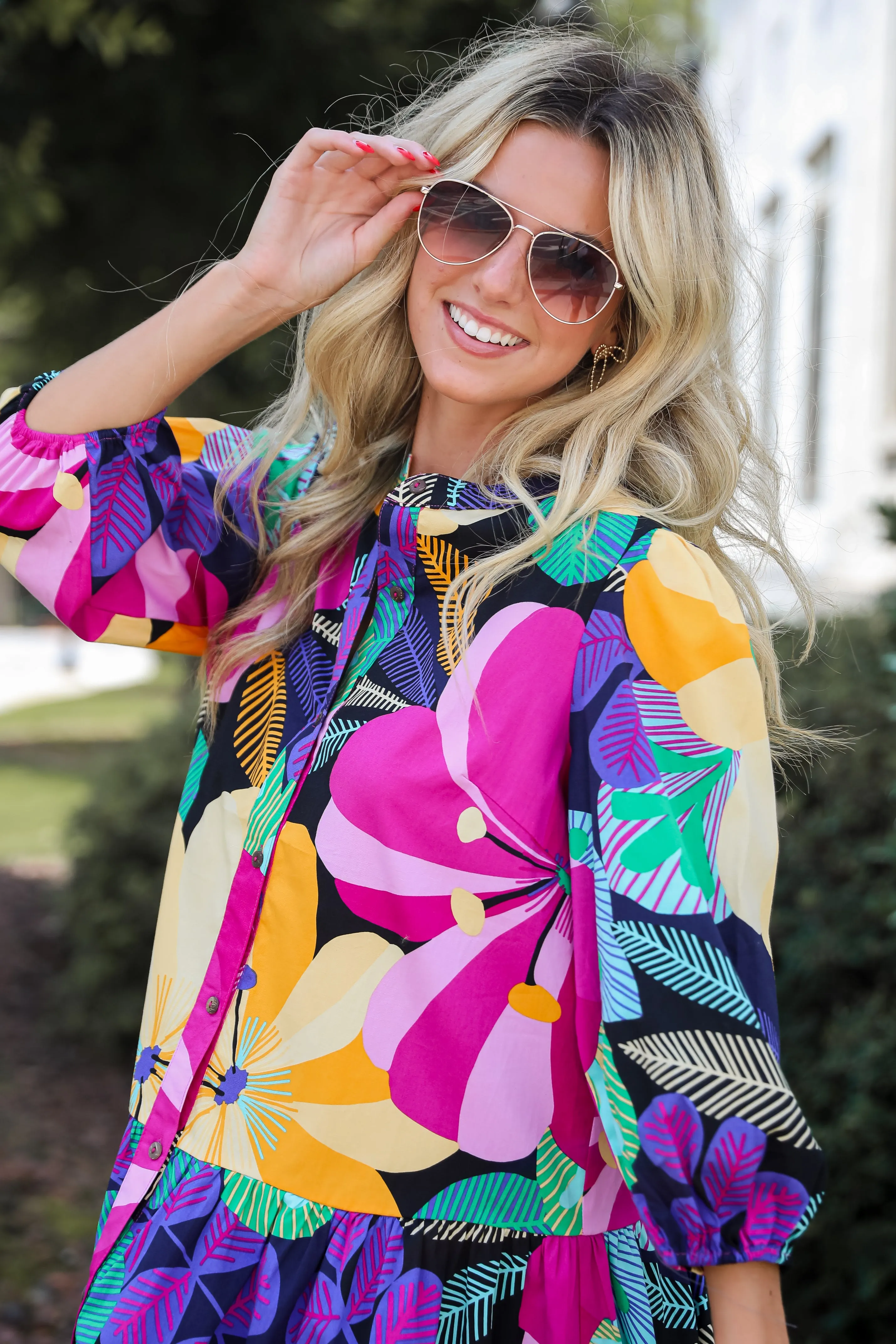 FINAL SALE - Exemplary Charm Multicolored Floral Mini Dress