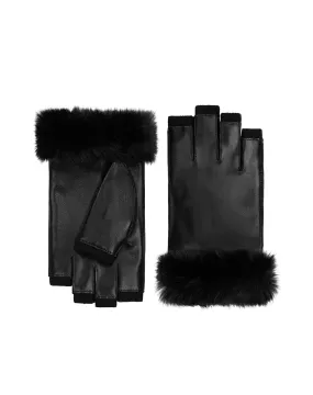 Fingerless Faux Fur Cuff in Black