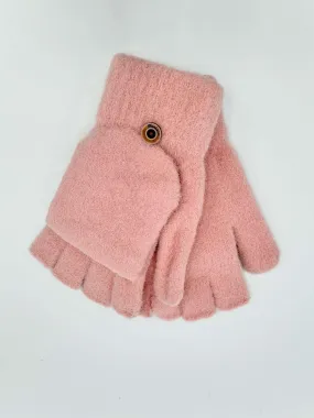 Fingerless Mitten Gloves in Blush