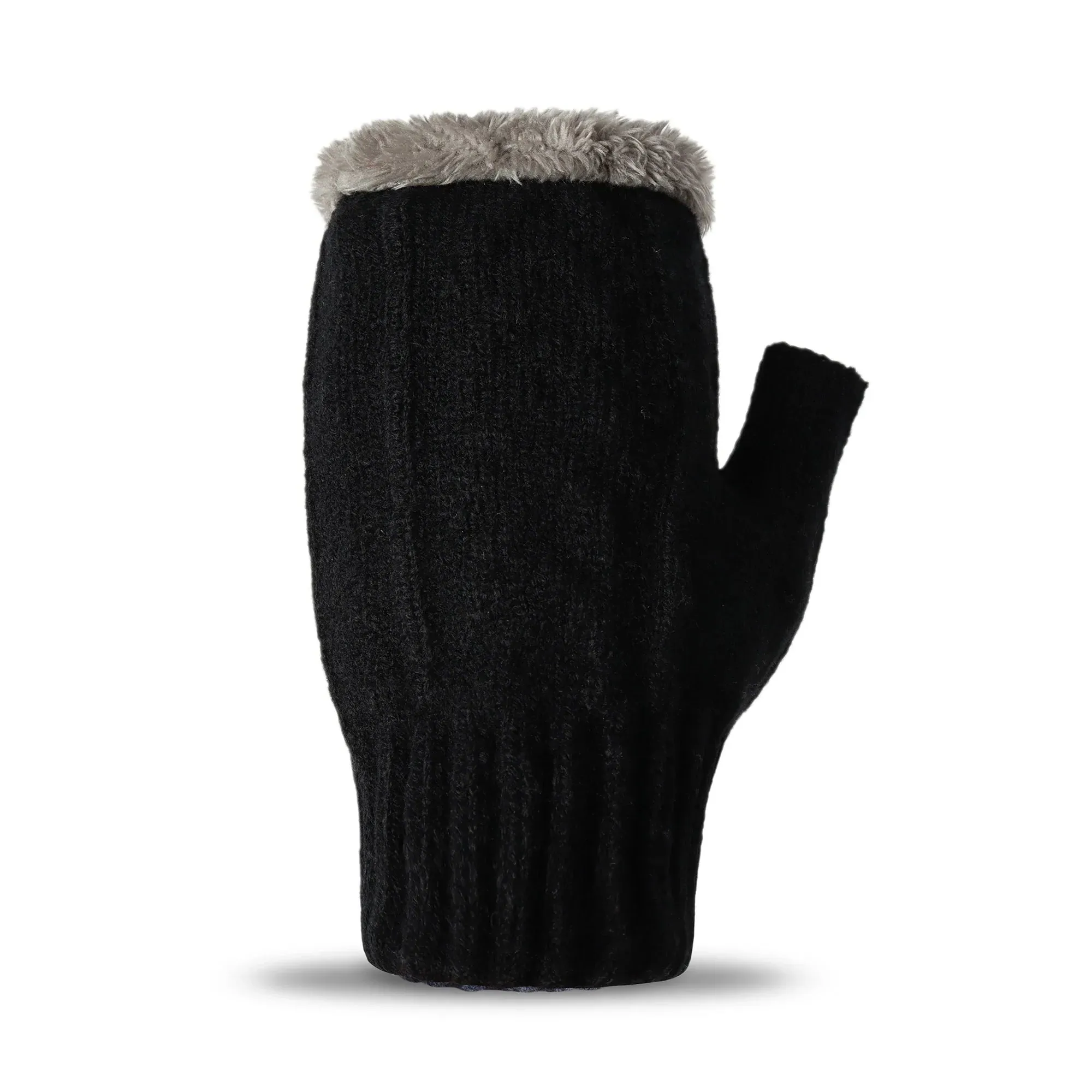 Fingerless Ultra Plush Knit Gloves