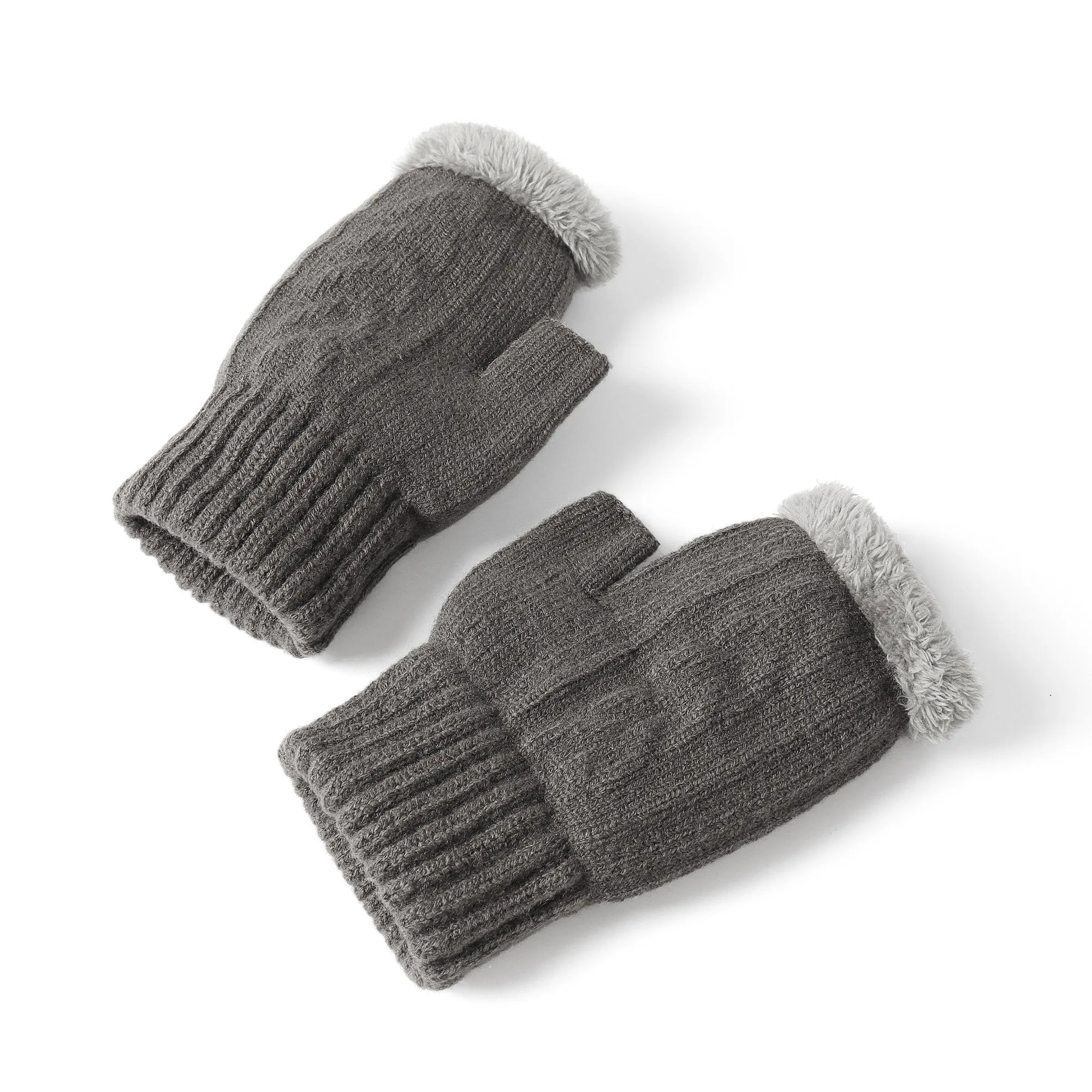 Fingerless Ultra Plush Knit Gloves