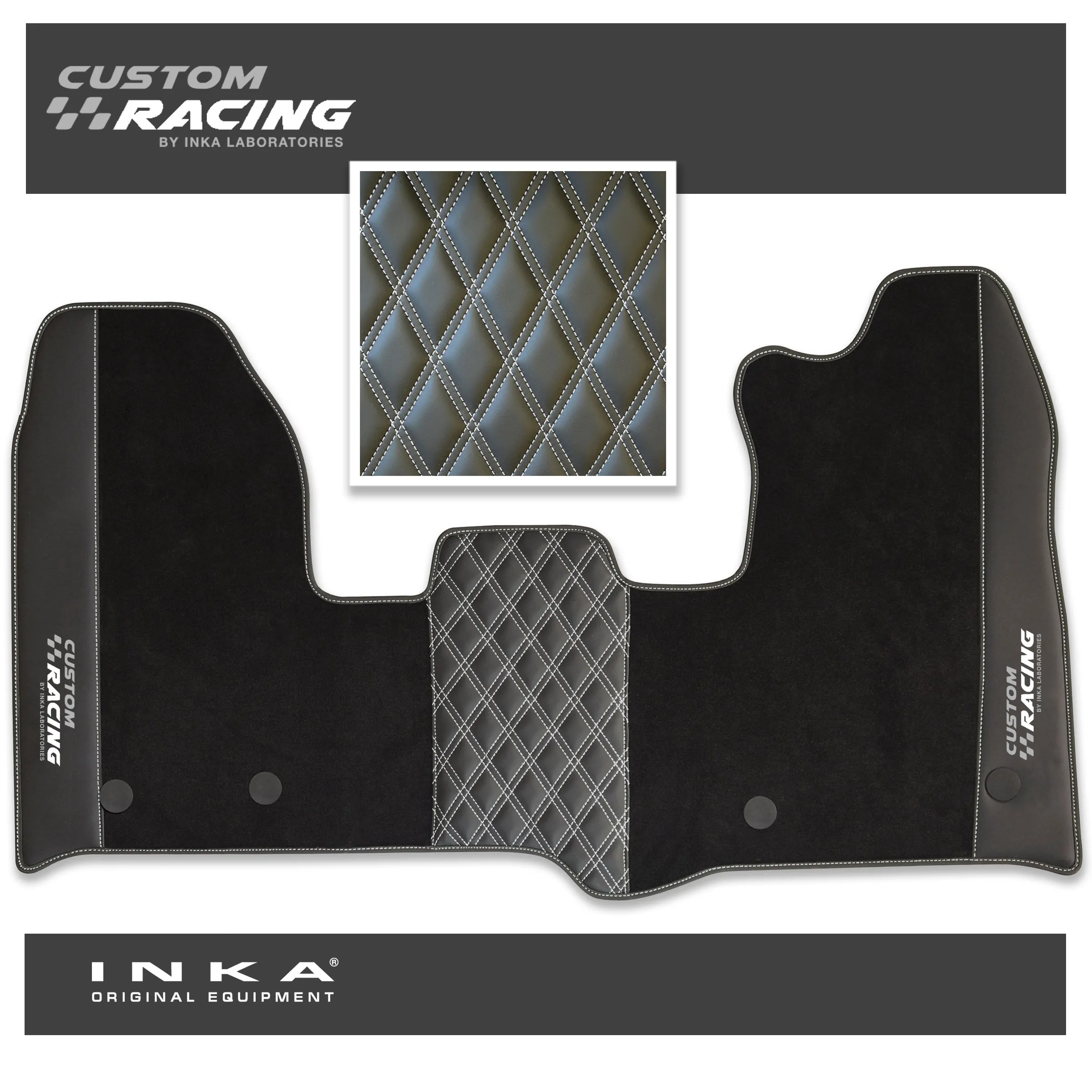 Ford Transit Custom INKA Custom Racing Bentley Leatherette Front Tailored Carpet Mat Black MY12-23