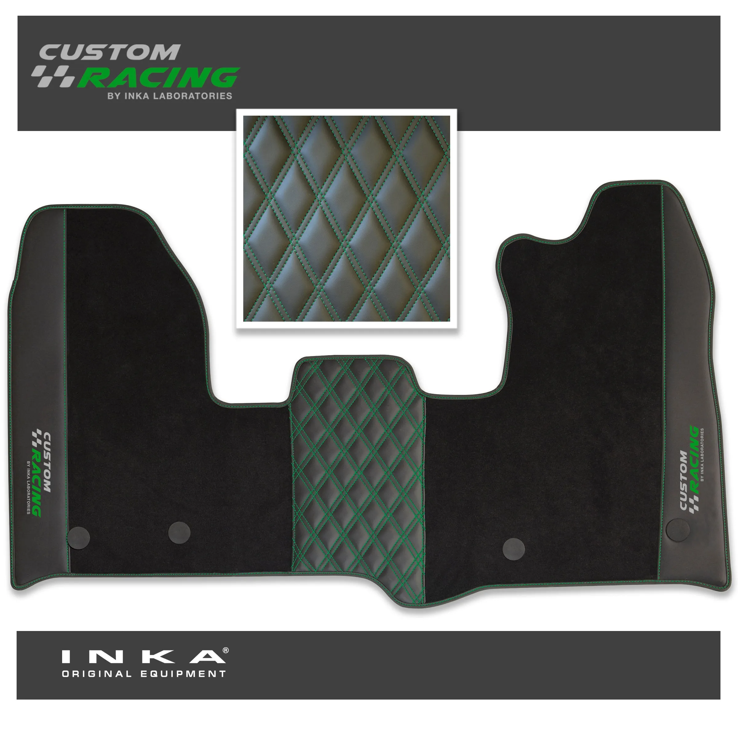 Ford Transit Custom INKA Custom Racing Bentley Leatherette Front Tailored Carpet Mat Black MY12-23