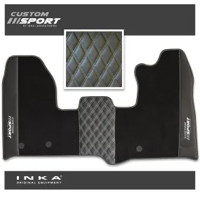 Ford Transit Custom INKA Custom Sport Bentley Leatherette Front Tailored Carpet Mat Black MY12-23