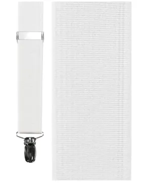 Formal Mylar Clip Tuxedo Suspenders (White)