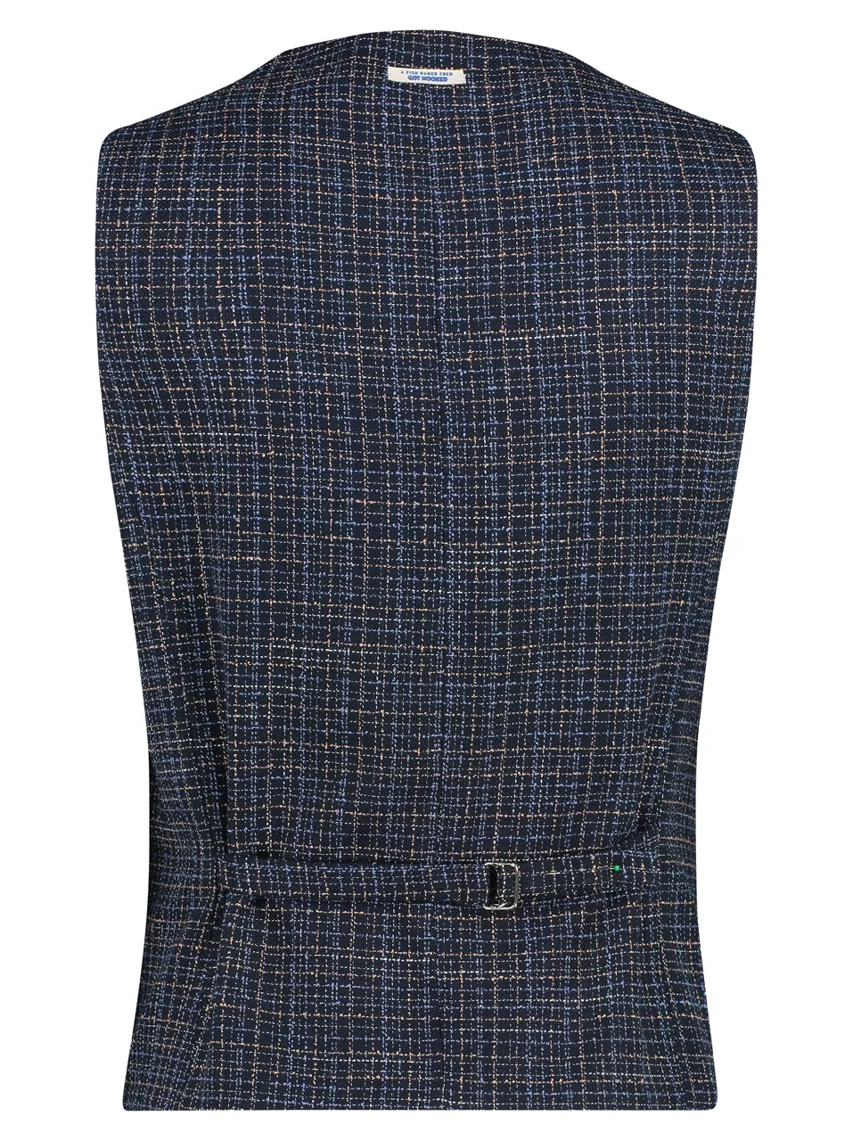 Gilet met knoopsluiting | A Fish Named Fred waistcoat heavy woven blue