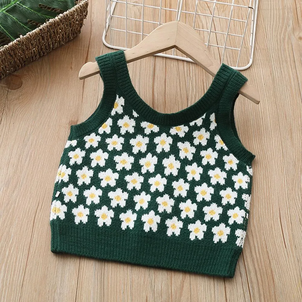 Girls' Autumn Knitted Vest Wholesale Girls Clothes