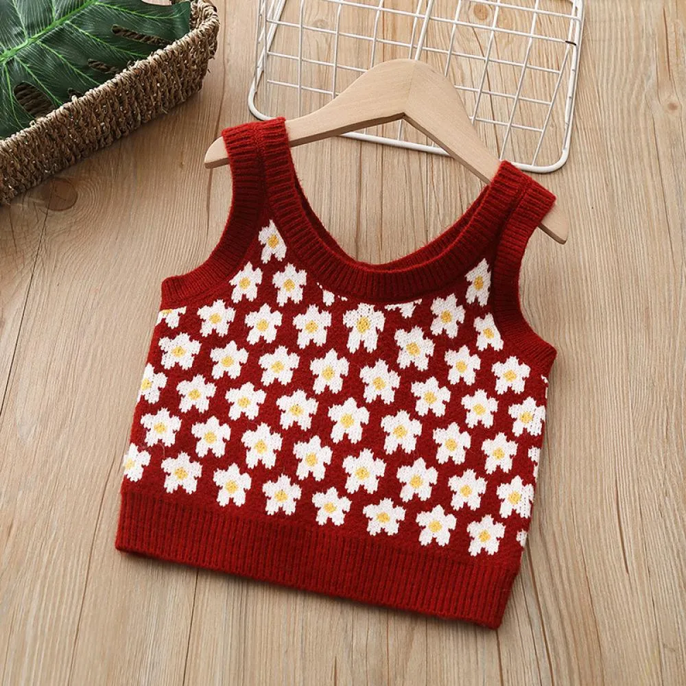 Girls' Autumn Knitted Vest Wholesale Girls Clothes