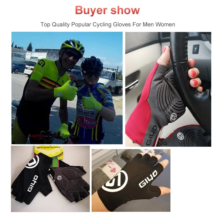 GIYO Outdoor Half-Finger Gloves Mountain Road Bike Cycling Gloves, Size: S(Fluorescent Orange)