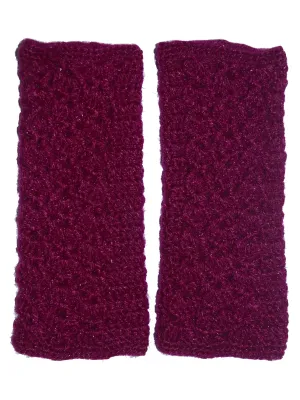 Graminarts Shell Crochet Attractive Maroon Red Fingerless Ladies Gloves Wrist Warmer