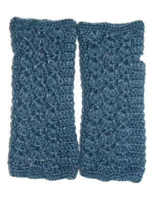 Graminarts Shell Crochet Grey Fingerless Ladies Gloves Wrist Warmer