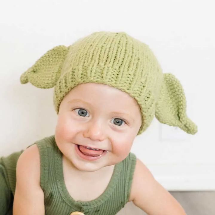 Green Alien Knit Beanie Hat