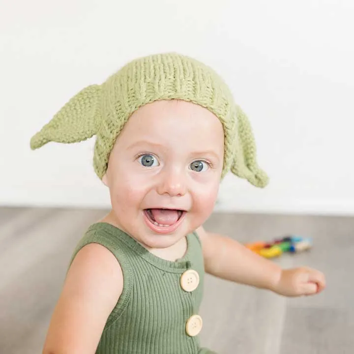 Green Alien Knit Beanie Hat