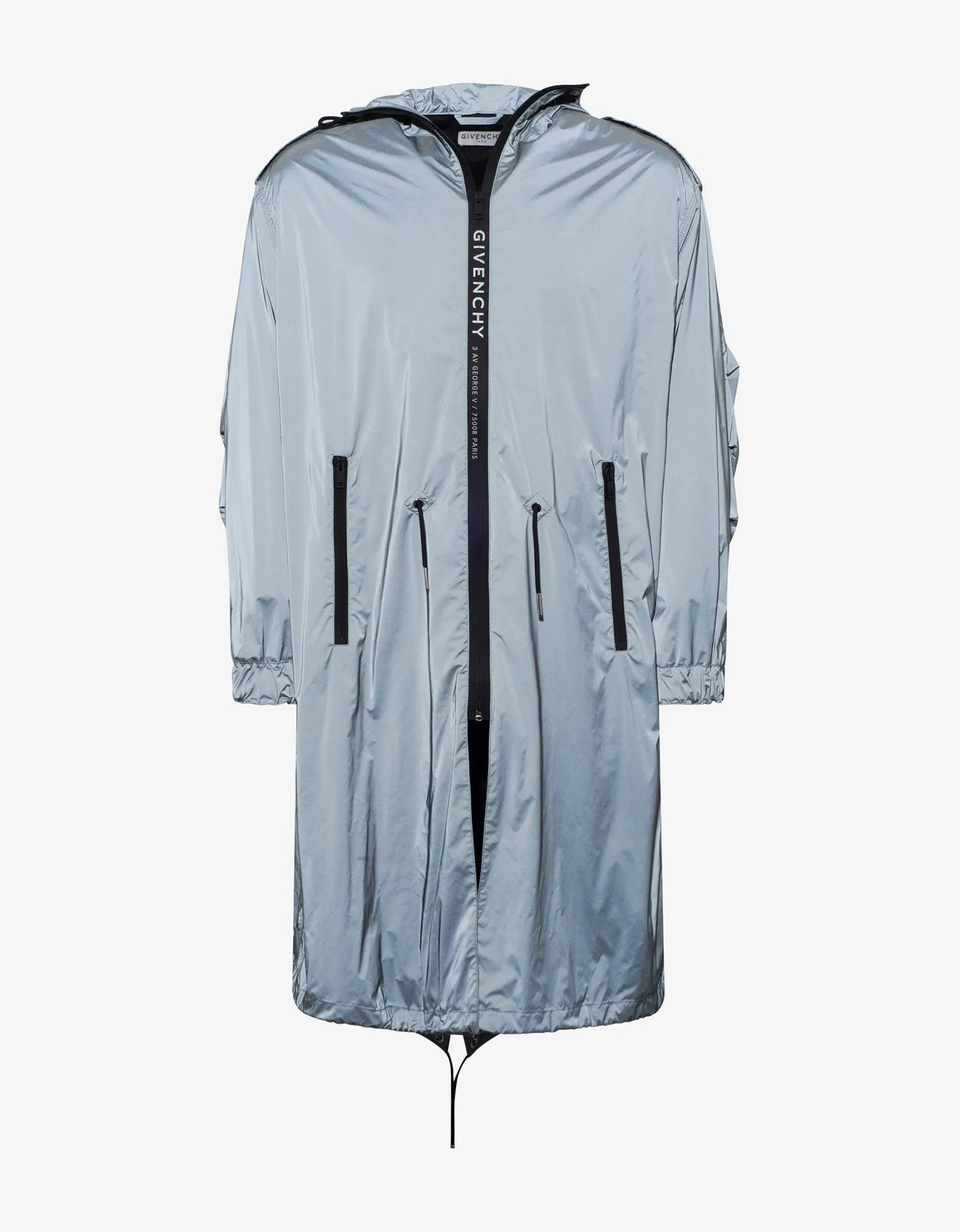 Grey Reflective Nylon Parka -