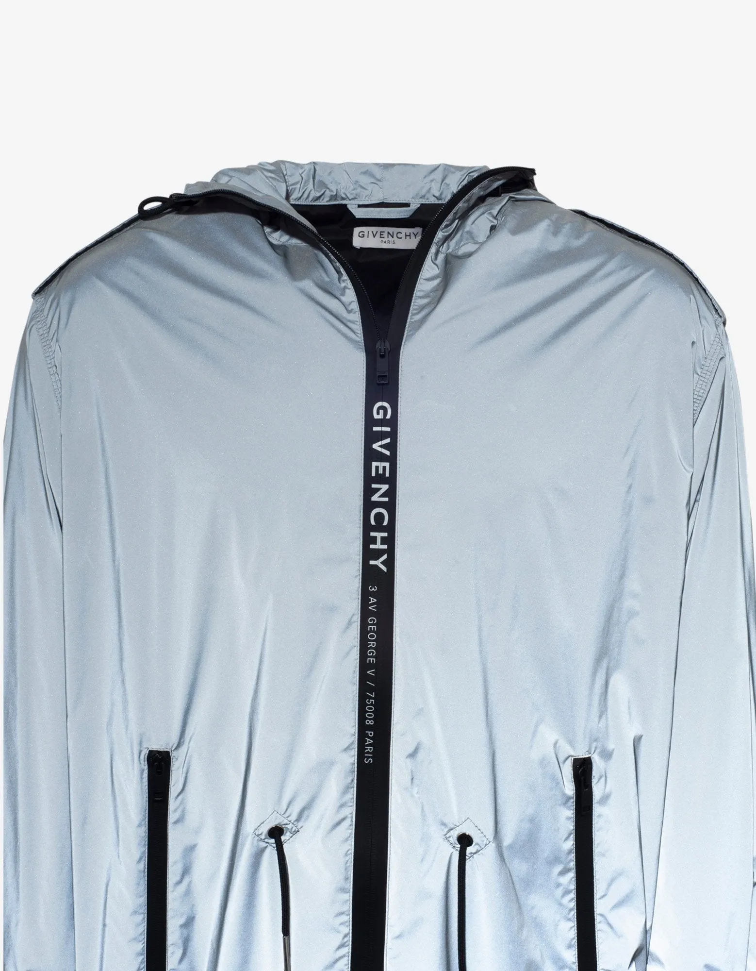 Grey Reflective Nylon Parka