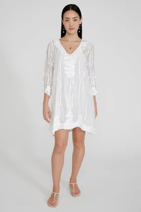 Halle Sequin Mini Dress White